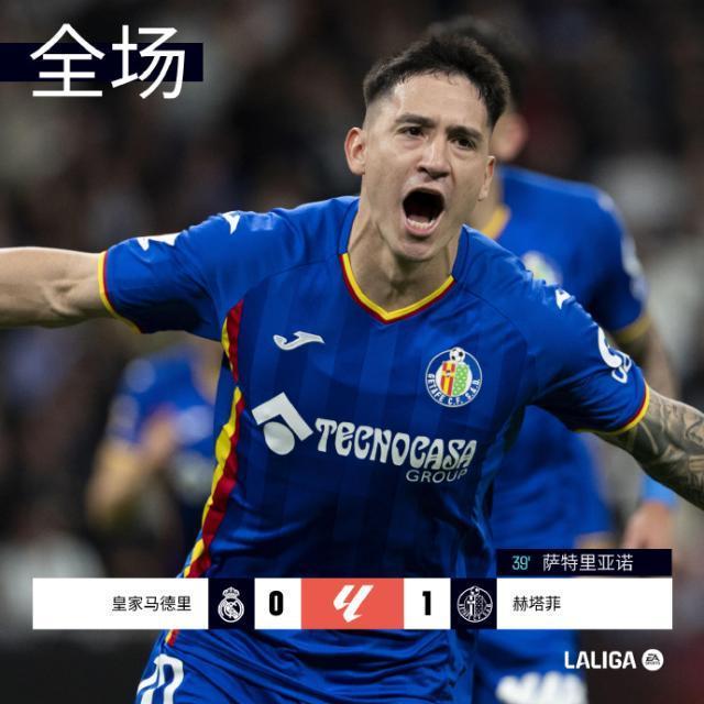 电竞竞猜-【西甲】萨特里亚诺世界波!皇马主场0比1赫塔费